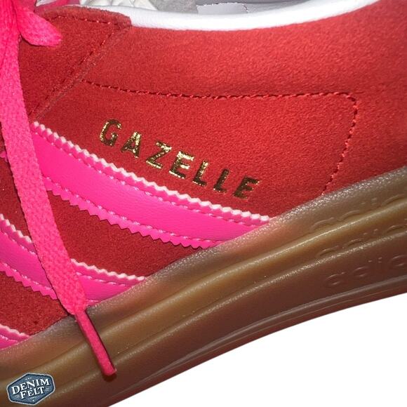 NEW Adidas Women’s GAZELLE BOLD COLLEGIATE RED/LUCID PINK Casual Shoes/Sneakers - Picture 12 of 16